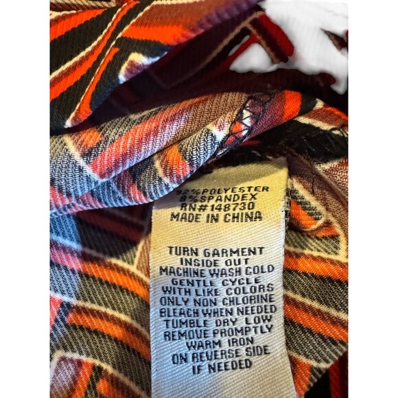 Chevron Patterned Red & Black Dress By Beige By Eci Size Large - Picture 5 of 8